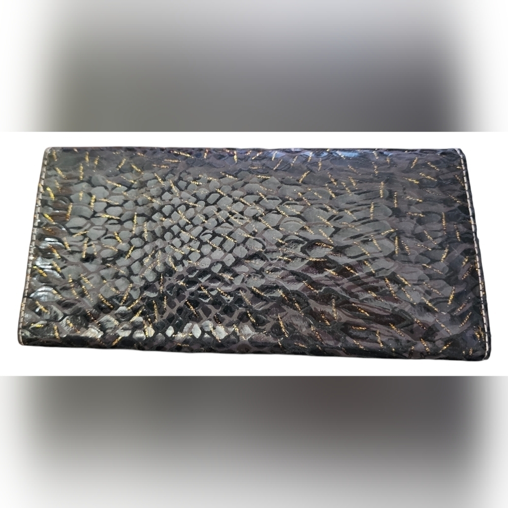 Depeche Mode New York - Black Studded Slim Wallet Clutch Crocodile Patte… - Picture 7 of 9